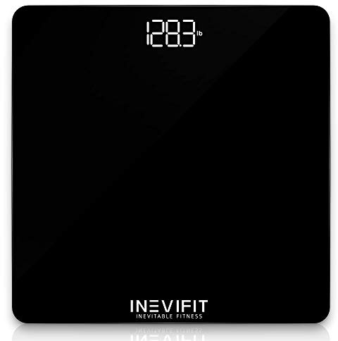 INEVIFIT Bathroom Scale, Highly Accurate Digital Bathroom Body Scale, Measures Weight up to 400 lbs. Includes Batteries