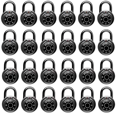 Fu Volante Locker Lock, Combination Lock, Black, 2 in, 24 Locks