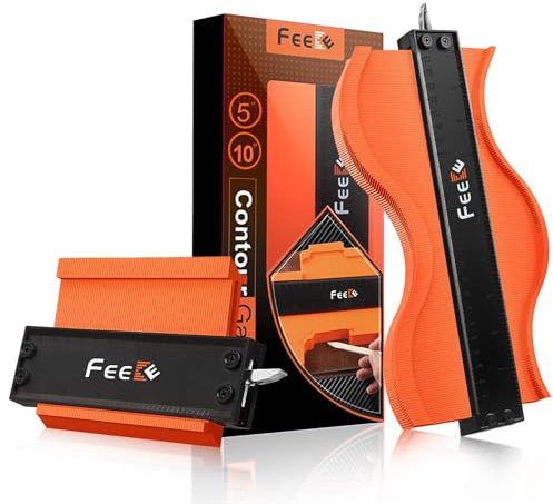 Contour Gauge (12+5 Inch) with Lock, Super Contour Duplicator Gauge Shape and Outline Tool Woodworking Tools Gifts for Men Dad Husband Him Tools for Men Construction Ruler Outline Angle Measuring Tool