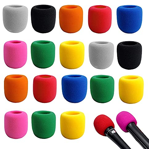 BuxiuGK 20 Stück Mikrofon Windschutz,Farbe Verdickte Mikrofon-Abdeckung Universelle für KTV Party Bühnenaufführungen,Zufällige Farbe