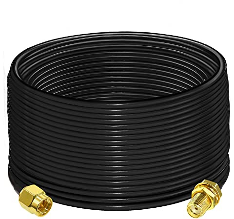 SMA RG58 förlängningskabel 65,6 fot (20 M) TUOLNK SMA hane till SMA hona koaxialkabel 3G 4G LTE, WiFi-antenn, trådlöst LAN, lågförlust, RF-koaxialmonteringskabel CB-radio