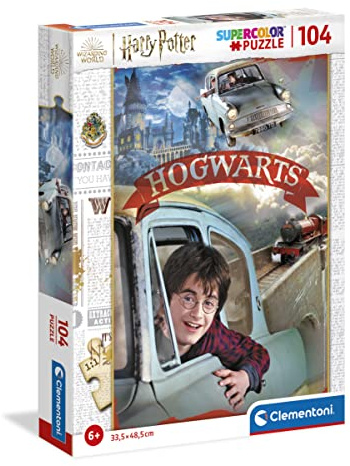 Clementoni 25724 Supercolor Harry Potter – Puzzle 104 Teile ab 6 Jahren, buntes Kinderpuzzle mit besonderer Leuchtkraft & Farbintensität, Geschicklichkeitsspiel für Kinder