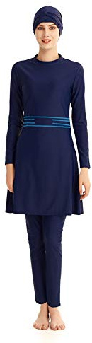 ShuoBeiter Muslim Swimsuits for Women Full Coverage Islamic Burkini Modest Swimwear with Hijab Arabic Swimming Costume Plus Size(L,S5)