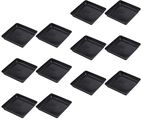 Cabilock 12 Stücke Blumentopf Untersetzer Kunststoff Pflanze Untertassen Rechteckige Blumenuntersetzer Pflanzkübel Untertopf Blumentopf Unterteller Tablett für Indoor Outdoor Garten Balkon