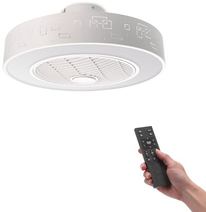 M mimotec - Ventilador de Techo Led Plus Sticks con luz y Mando a Distancia, Bajo consumo, motor DC, 5 aspas, 6 velocidades, Silencioso, con APP