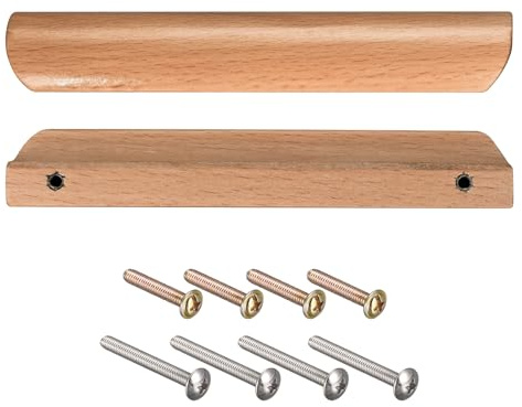 sourcing map 2 Stück Holzgriffe 160mm/6.3 Zoll Lochabstand | Für Küchenmöbel Schublade Kleiderschrank Schrank