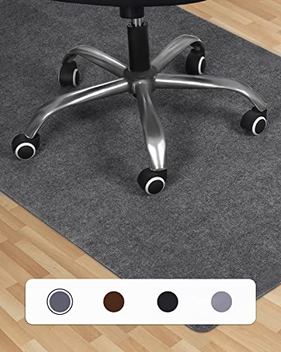 90 x 140 cm, Bürostuhl Unterlage, Schreibtischstuhl Unterlage, Bodenschutzmatte bürostuhl, Kratzfest Bodenmatte Stuhlunterlage, Bodenschutzmatte für Laminat, Parkett und Hartböden (dunkelgrau)