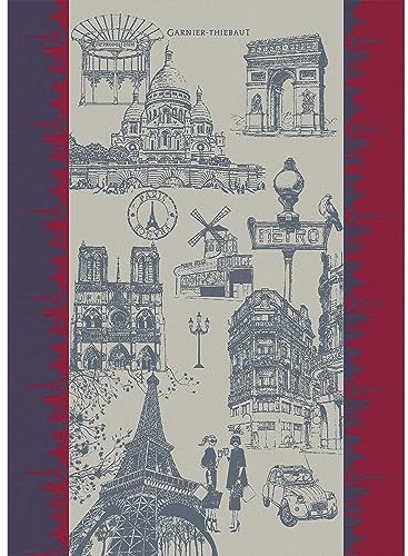 Garnier Thiebaut 46336 Geschirrtuch J'Aime Paris Tricolore 56x77 cm Baumwolle