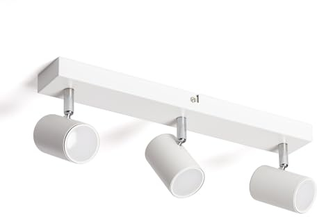 LEDKIA LIGHTING Lámpara de Techo Orientable Metal 3 Focos Wuedy Blanco GU10