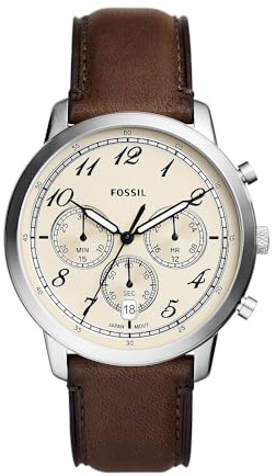 Fossil Neutra Klocka för män, Quartz Chronograph urverk med läderarmband