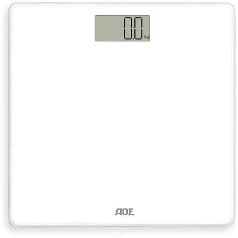 ADE Digitale Personenwaage | Körperwaage mit hochpräzisen Sensoren | hohe Tragkraft bis 180 kg und präzise 100 g Einteilung | weiß