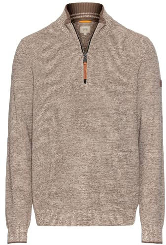 camel aktiv finstickad troyer tröja av bomullsblandning, Beige, 5XL