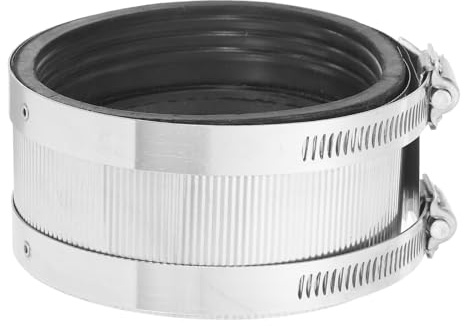 sourcing map Flexible Pipe Coupling 96-107mm Pipe Connector | with Stainless Steel Hose Clamps Stainless Steel Hose Repair Clamp for Plastic and Metal