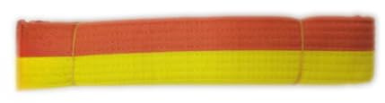 Pandiui23 Cinturón Profesional de Taekwondo Karate Judo Doble Envoltura Artes Marciales Raya Cinturón Deportivo (1, Amarillo Naranja, 1.8M)