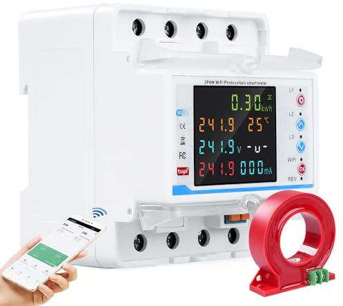 Wifi misuratore di consumo elettrico trifase 100A 380V AC intelligente contatore elettrico bidirezionale con controllo tempo/sottotensione/sovracorrente protezione con trasformatore di corrente.