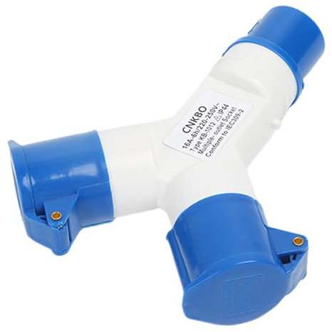 Adattatore per presa a doppia spina impermeabile industriale, antipolvere, divisore elettrico a 2 vie, portatile, collegamento alla rete elettrica da 16, connettore elettrico per roulotte, camp