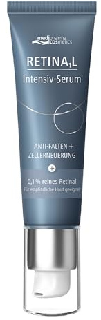 Retinal Intensiv-Serum - hochdosiert - mit 0,1% reinem Retinal - Anti-Aging - reduziert Falten & strafft die Haut - reguliert Pigment-& Altersflecken - für empfindliche Haut - medipharma cosmetics
