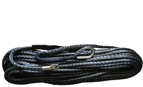 Manille Souple Ligne de treuil de 10 mm * 30 m, Corde de remorquage, Fibre synthétique, câble Plasma pour 4X4 Tout-Terrain Sangle de Remorquage(Blue)