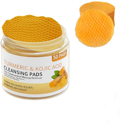 Kurkuma Reinigungspads, Kurkuma Gesichtspeelingpads für Gesich, Gesichtsreinigungspflege für Tiefenreinigung der Poren,Reduzierung von Hautunreinheiten, Gleicht Hautton, für Alle Hauttypen
