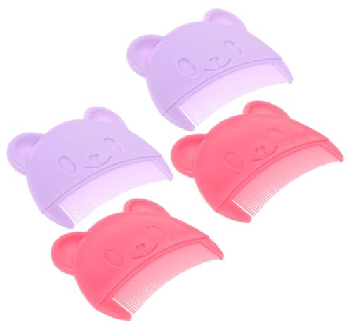 LOLIPPYY 4pcs Hair Comb Scalp Comb for Cradle Cap Newborn Hair Brush Cute Bear Shaped Design for Grooming at Home