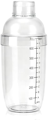 Cocteleras de cóctel, cocteleras de plástico espesadas con escala transparente para cócteles sin alcohol, Margarita, herramienta de barman para principiantes, bar en casa