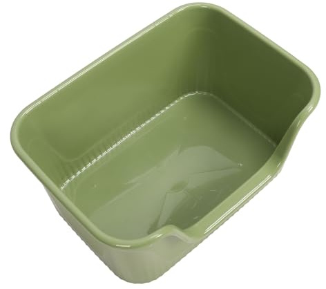 Alomejor Große Katzenbox, Spritzwassergeschützte Hohe Seiten, Leicht zu Reinigen für Große Katzen, PP-Material (Green)