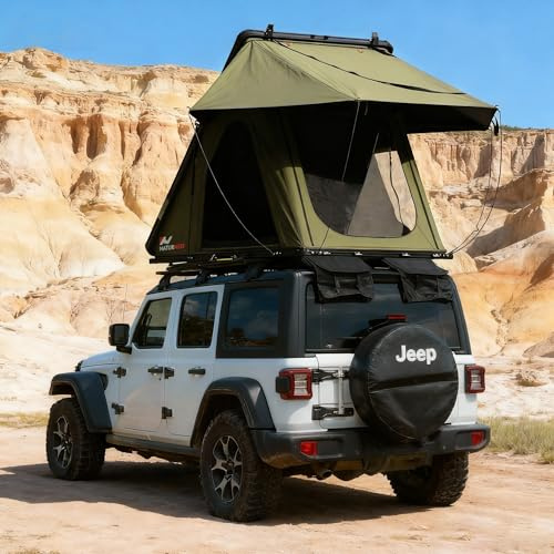 APEXNOMAD Naturnest Hartschalen-Dachzelt, Ultraleichtes, schlankes, Pop-Up, 210 x 130 cm, für 2 Personen, mit selbstaufblasender Matratze, 4-Jahreszeiten, wasserdicht