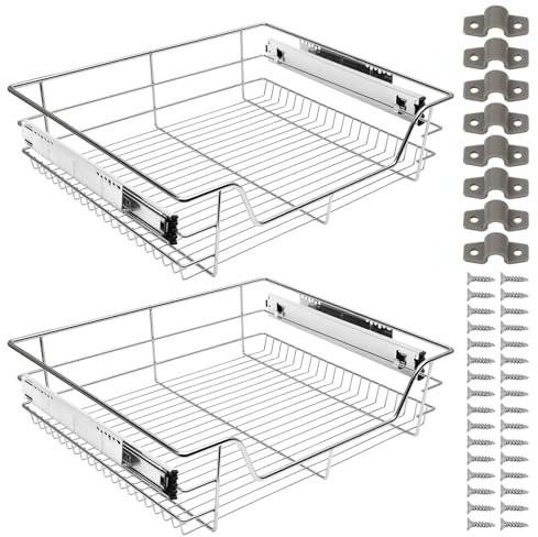 Monucep Teleskopschublade 2er Set 60cm Küchenschublade aus Metall