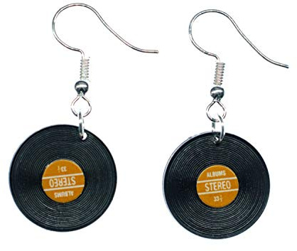 Miniblings Schallplatte Ohrringe Hänger Schallplatten LP Vinyl DJ Musik rot | Ohrschmuck, sorgfältig in Berlin gefertigt, ein Stück mit Persönlichkeit
