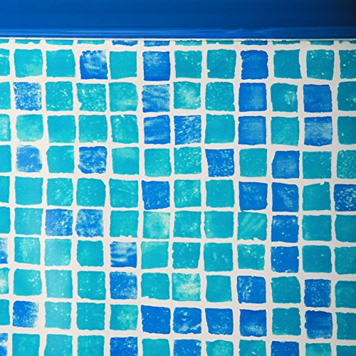 Gre FPROV737 - Liner per Piscine ovali, 730 x 375 x 132 cm (Lunghezza x Larghezza x Altezza), Sistema con aggancio, mosaicato