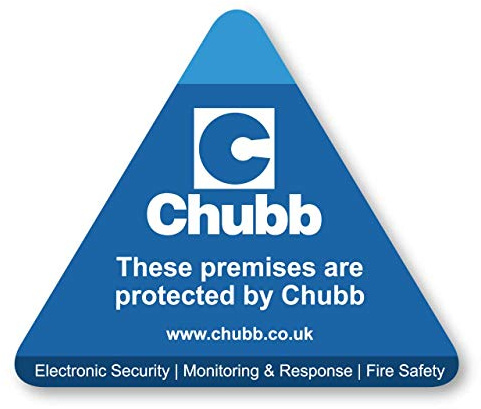 Protected by Chubb dreieckig Alarm Fenster & Tür Aufkleber