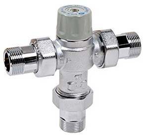 DIPRA - Mitigeur Thermostatique pour Chauffe-Eau – Plage 30°C à 50°C – Laiton – Raccords F 26/34 et M 20/27 – Certifié NF et ACS