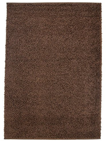 Shaggy - Alfombra, flokati, acrílico, marrón, 100 cm_x_300 cm