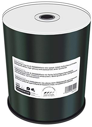 MediaRange CD-R 700MB 80 Min 100er-Pack, 52x, Inkjet bedruckbar, Waterguard