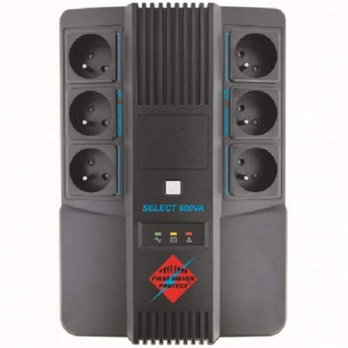 ONDULEUR First Mover Select 6 Prises 600VA 360W Affiche LED 6 Prises FRANCAISES(3+3) 1x12V/7Ah