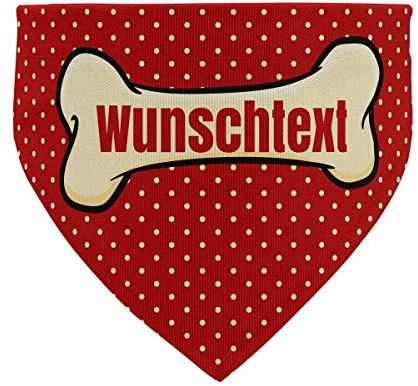 printplanet® - Hundehalstuch mit Name oder Text - Halstuch für Hunde - Layout Knochen - Größe L