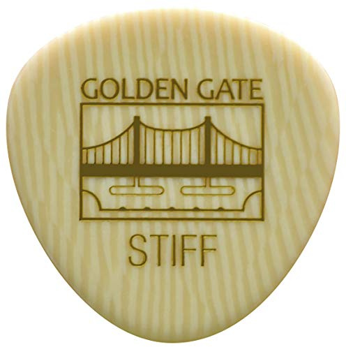 Golden Gate MP-321 Rounded Triangle Shape Guitar Picks, 1.0 mm Thickness, Ivoroid