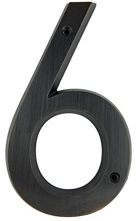HASWARE Hausnummernschild 6 Zoll (15 cm) Vintage-Stil im Alter von Bronze-Finish Türnummern Beschilderung Plaque Straße Hausadresse Ziffern, Zinklegierung (6)