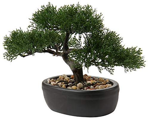 Briful 9 Artificial Bonsai Tree Fake Plants Japanese Bonsai Decoration Artificial Plants Indoor Potted Faux Pine Plant for Indoor/Outdoor Home Office Desk Décor