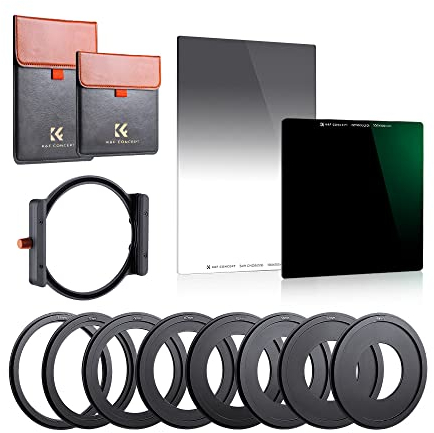 K&F Concept Square ND1000 + GND8 + Metal Square Lens Filter Holder Set Graduated Neutral Density ND8 10 Stops Glass