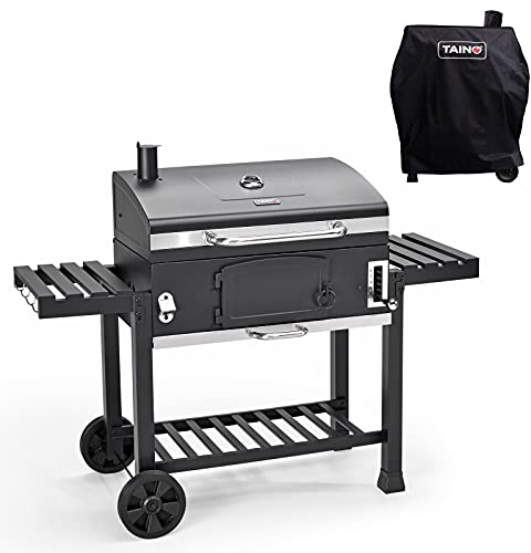 TAINO Hero XXL Set Abdeckhaube BBQ Smoker Grillwagen Holzkohle-Grill Standgrill Räucherofen