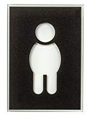 Hochwertiges Glas WC Schild für Herren | 148x105mm | Für Hellen Hintergrund | Piktogramm Türschild | Toilettenschild | Kloschild Mann Männer | Wegweiser