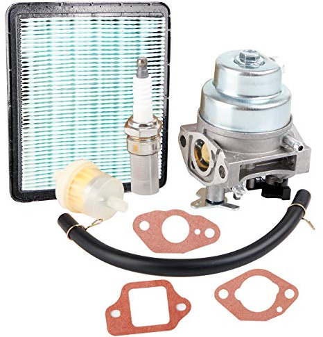 Pindex Vergaser für Honda GCV160 GC160 GCV135 GC135, Rasenmäher und Motor Vergaser Kit mit Dichtungen, Zündkerze, Luftfilter, Benzinfilter, Kraftstoffschlauch