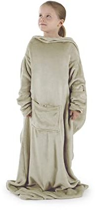 Blumtal Ärmeldecke Unisex - Kuscheldecke flauschig mit Ärmeln - OEKO-TEX zertifizierte Decke mit Ärmeln und Fußtasche - Ärmeldecke Damen & Herren - Decke mit Armen Erwachsene in verschiedenen Farben