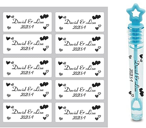 Adesivi regalo personalizzati per bomboniere, etichette a bolle per bomboniere, etichette a bolla di laurea, adesivi personalizzati per sacchetti regalo, bottiglia di sapone a bolle (2,5 cm x 5 cm)