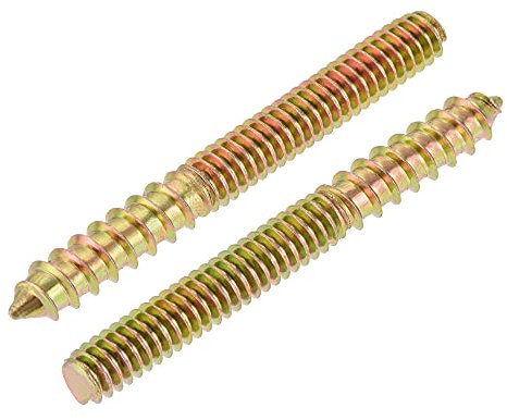 sourcing map 1/4-20 x 2-1/4 Hanger Bolts Double Head Dowel Screw for Wood Furniture 10pcs