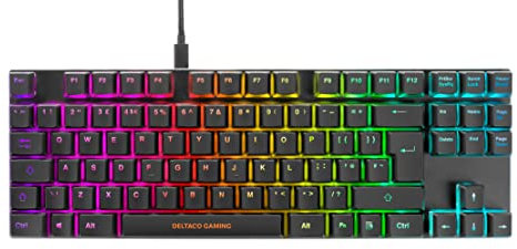 Deltaco Gaming DK420 TKL Mechanisches Gaming Tastatur - Outemu Brown Tasten - RGB - UK Layout