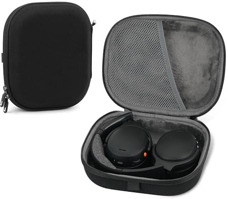 Linkidea Kopfhörer-Tragetasche kompatibel mit Logitech H760, 960USB, G330, H820e Mono, Zone 900/750, Ersatz-Hartschalen-Reisetasche mit Kabel, Ladegerät-Aufbewahrung (schwarz)