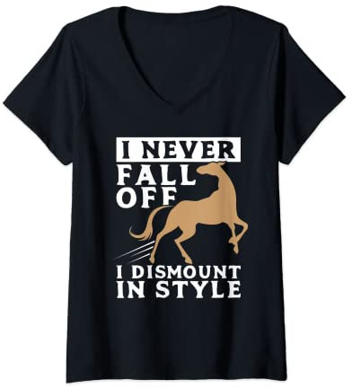 Damen Reitbekleidung für Mädchen, nie fallend, mit Stil T-Shirt mit V-Ausschnitt