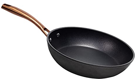 Cecotec Poêle Polka Fantasy 28 Bucket Golden. Diamètre 28 mm, aluminium forgé, revêtement antiadhésif Platinum Plus Teflon, sans PFOA, manche en acier inoxydable, adaptée à l'induction